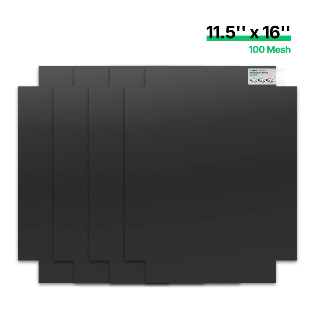 100 Mesh Polyester Fast-Engrave Screen (4pcs) 11.5" x 16"