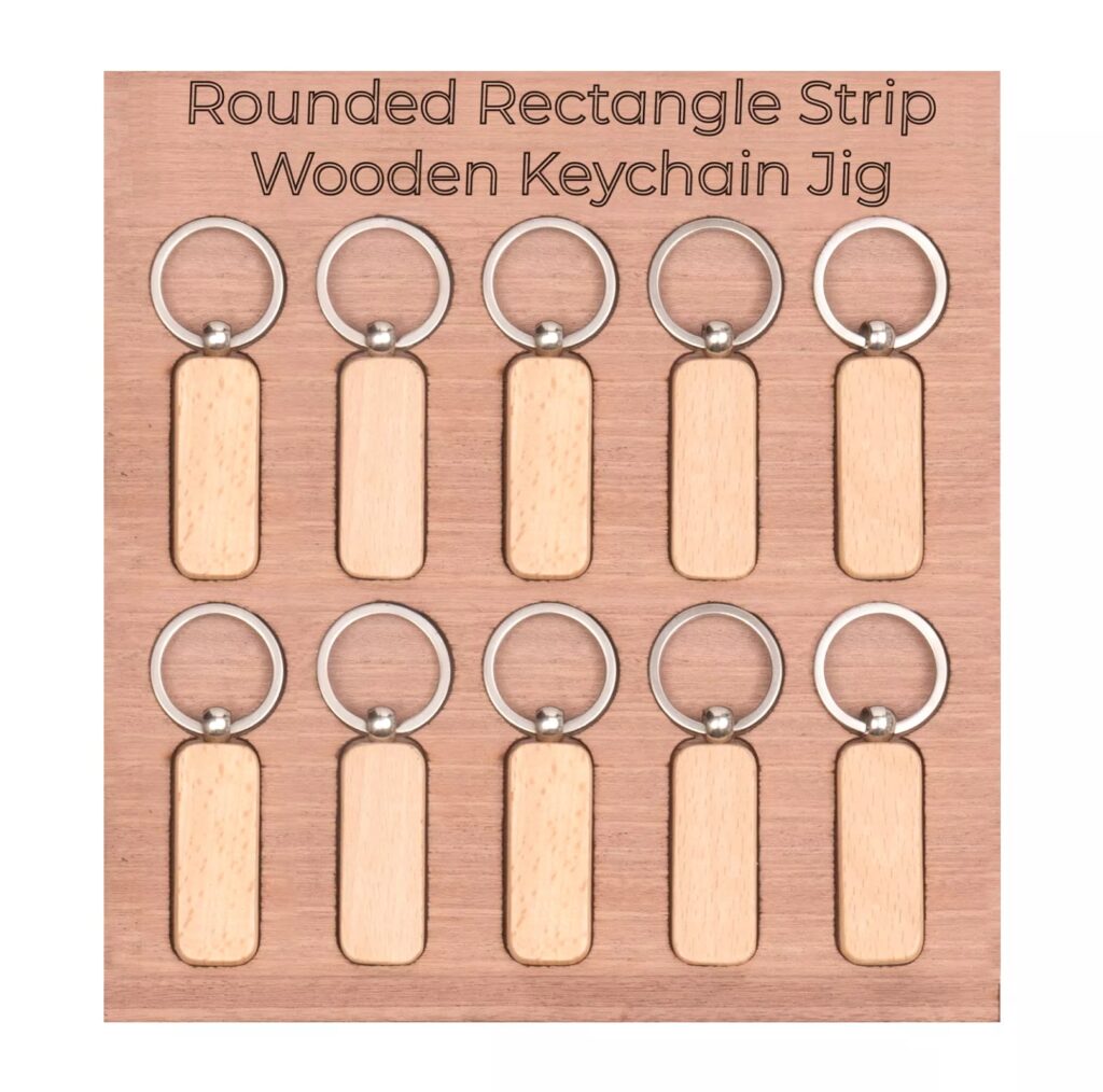 Rounded Rectangle Strip Wooden Keychain JIG File