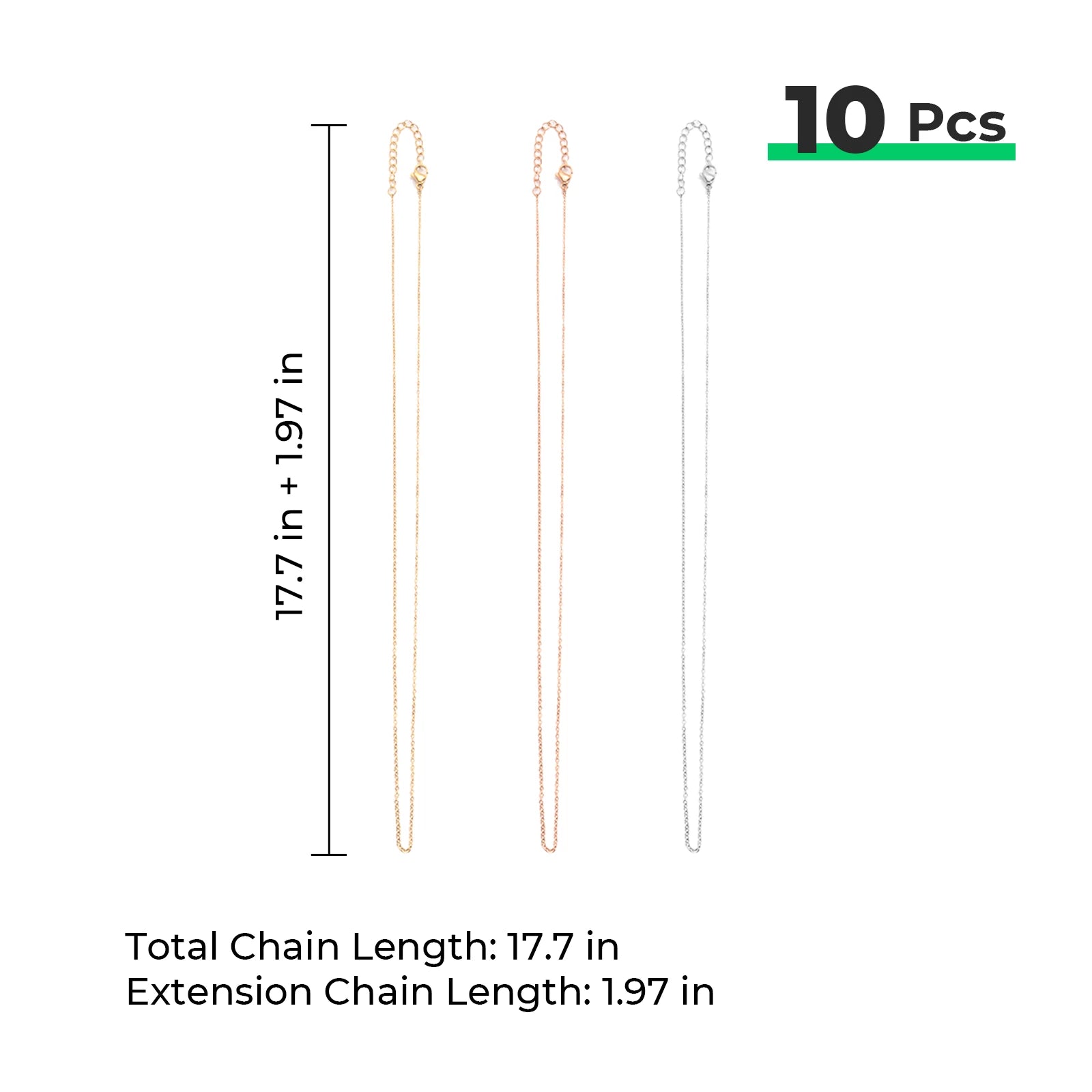 Stainless Steel Chains (10pcs) - Image 3