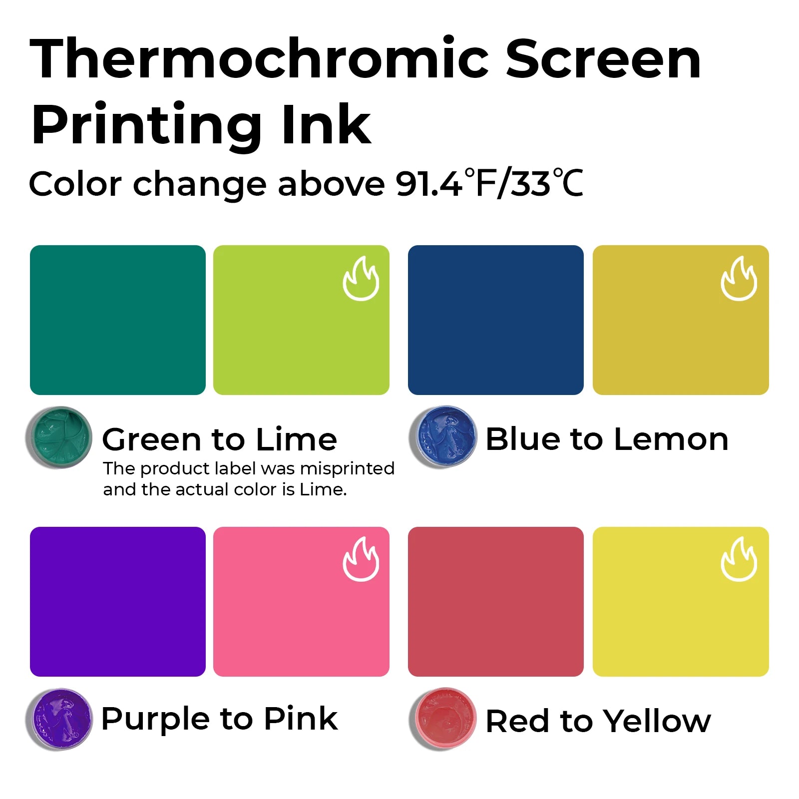 Thermochromic Screen Printing Ink Set (4 Colors) - Image 3