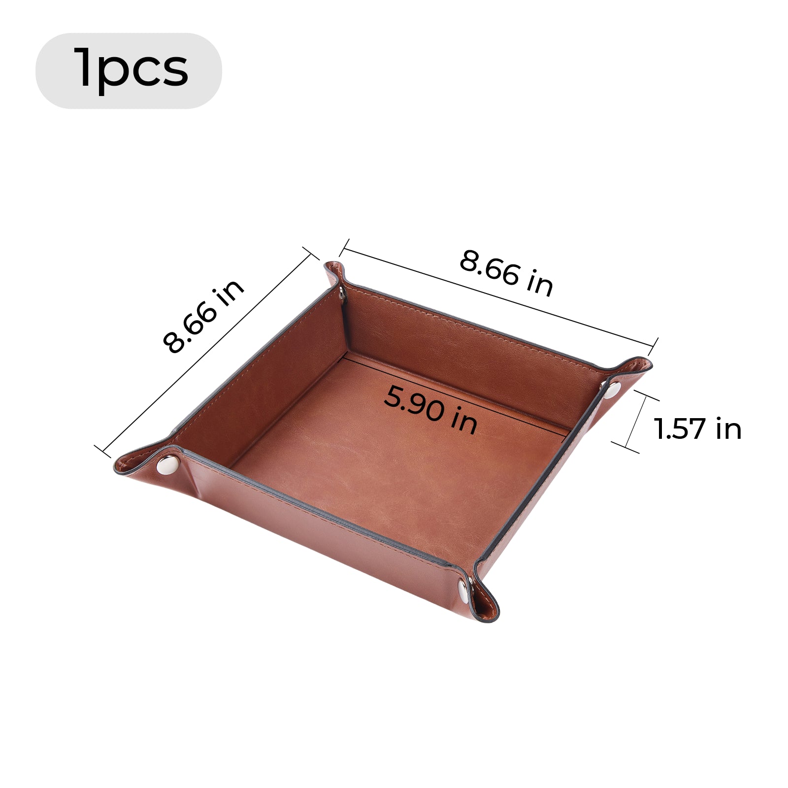 Vintage Brown to Black Laserable PU Leather Tray (1pcs) - Image 3