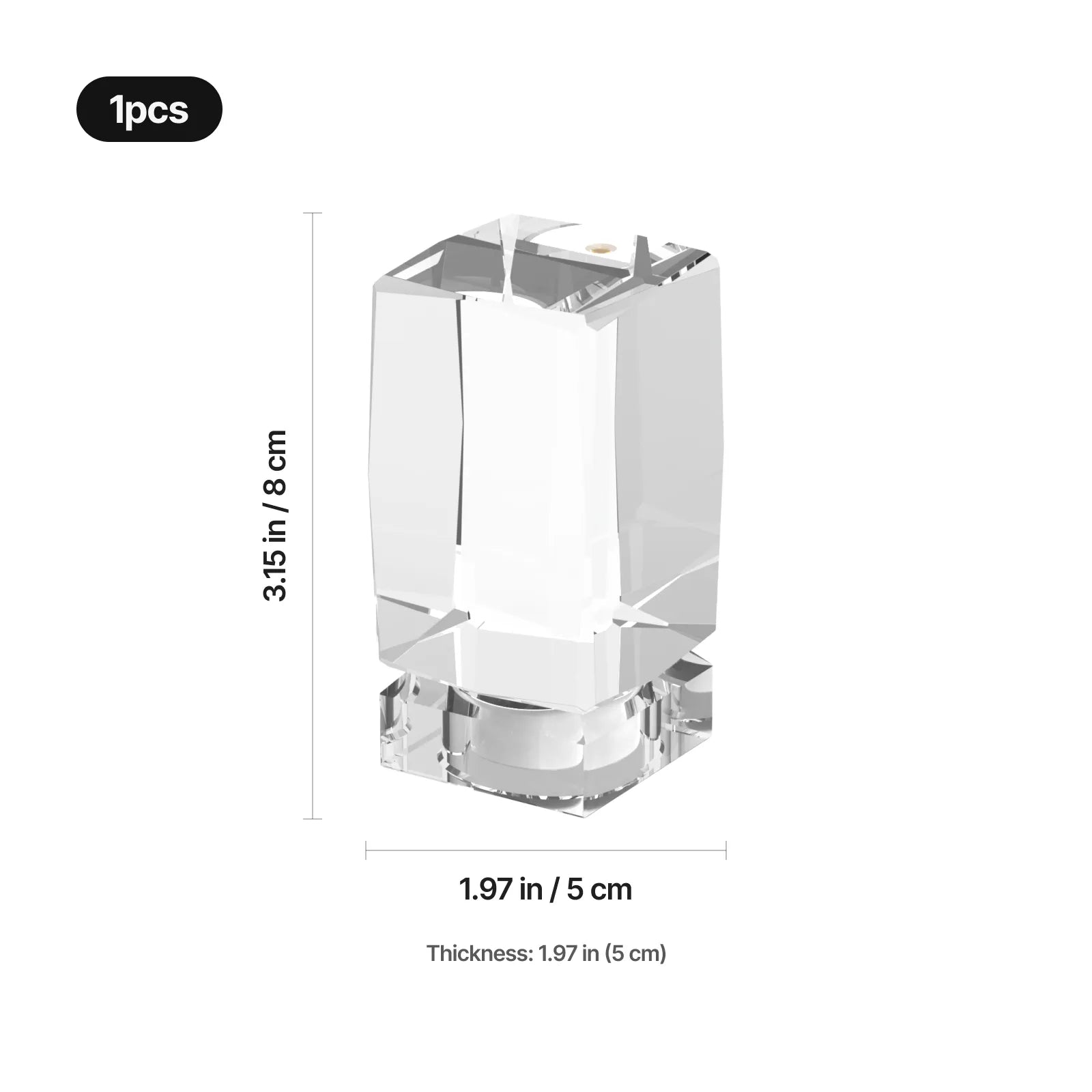xTool Selected Beveled Edge Rectangular K9 Crystal with Lamp Base - Image 3