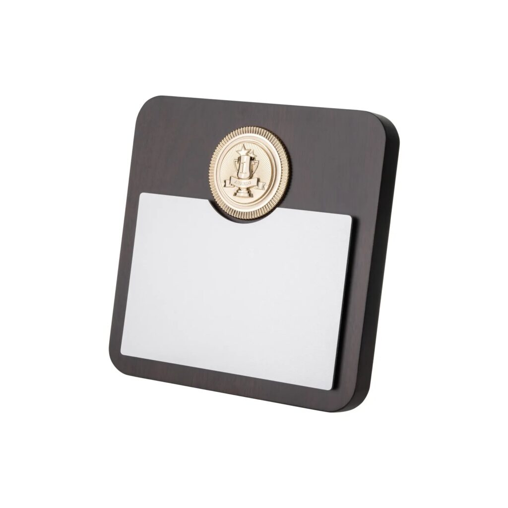 Black Walnut Award Plaque with Emblem