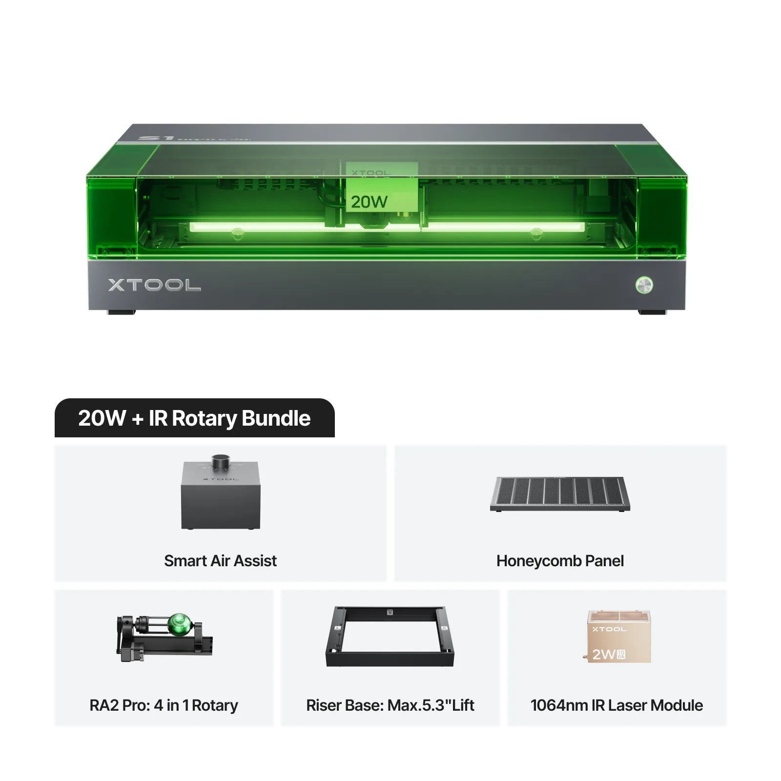xTool S1 + 1064nm IR Laser Kit: Enclosed Diode Laser Engraver & Cutter - Image 19