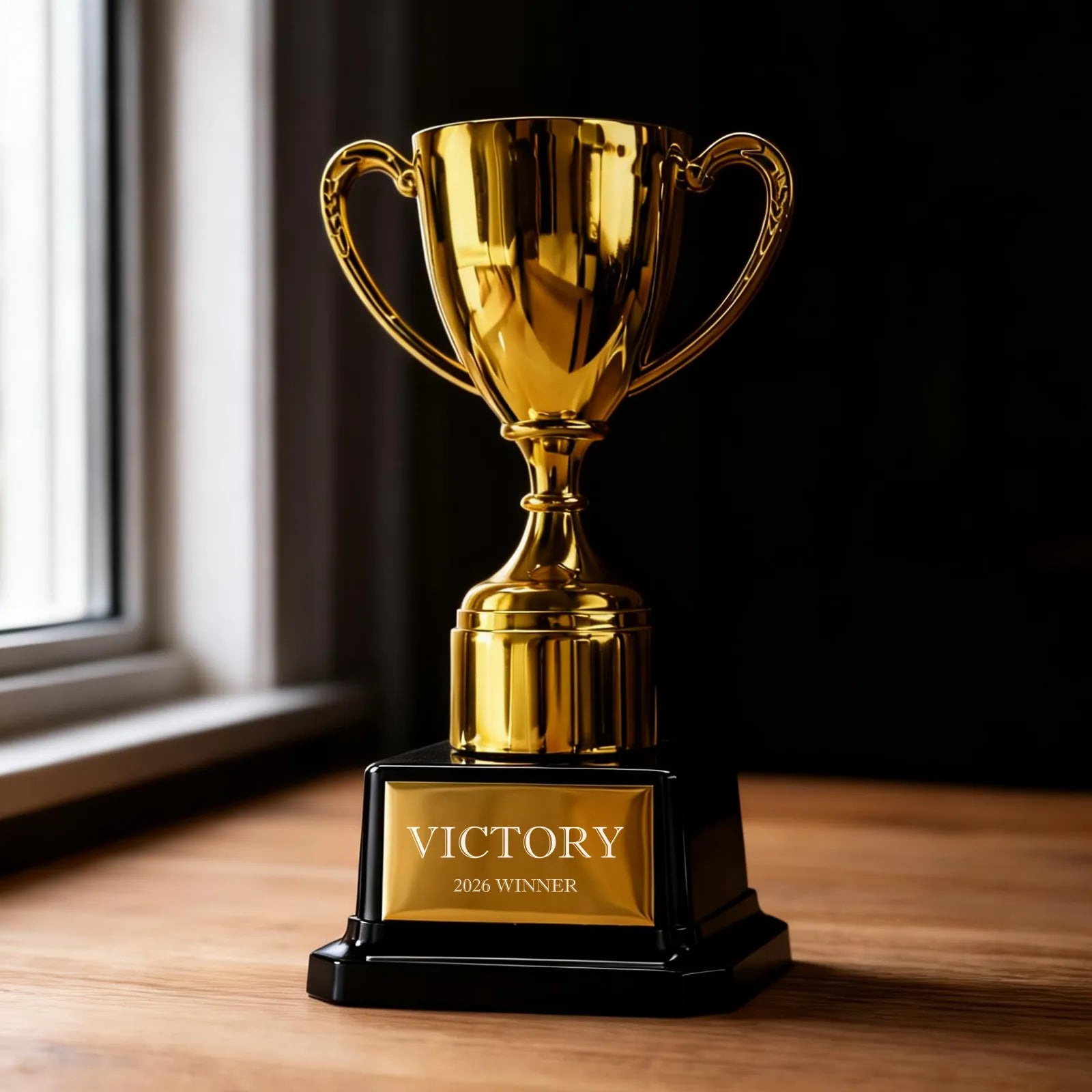 Gold Plastic Trophy Cup Set (3pcs) - Image 2