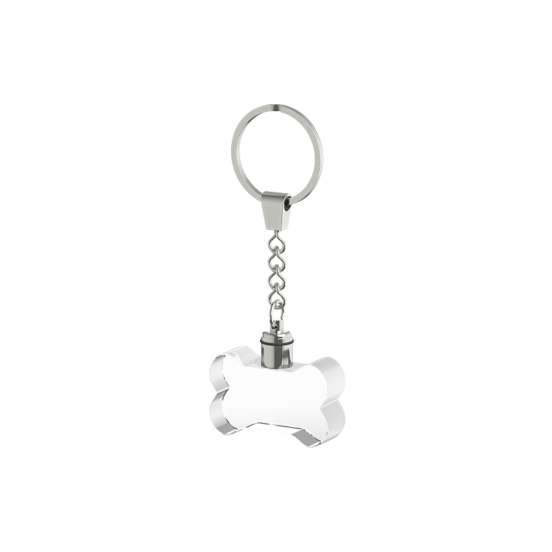 Multicolored LED Bone-Shaped K5 Crystal Keychain (5pcs)