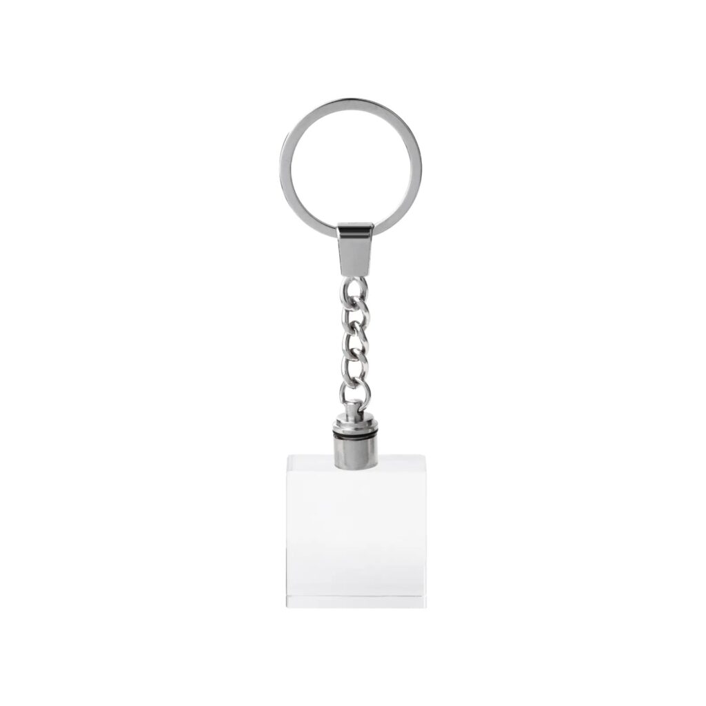 Multicolored LED Square K5 Crystal Keychain (10pcs)