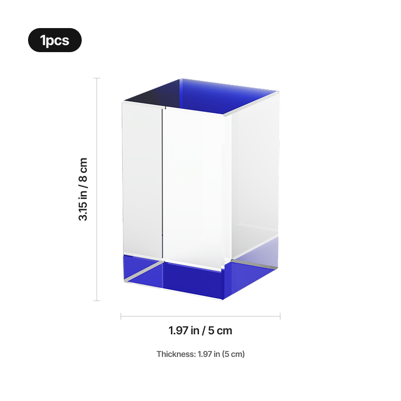 Rectangular K9 Crystal with Colored Base - Image 11