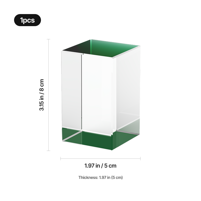 Rectangular K9 Crystal with Colored Base - Image 8