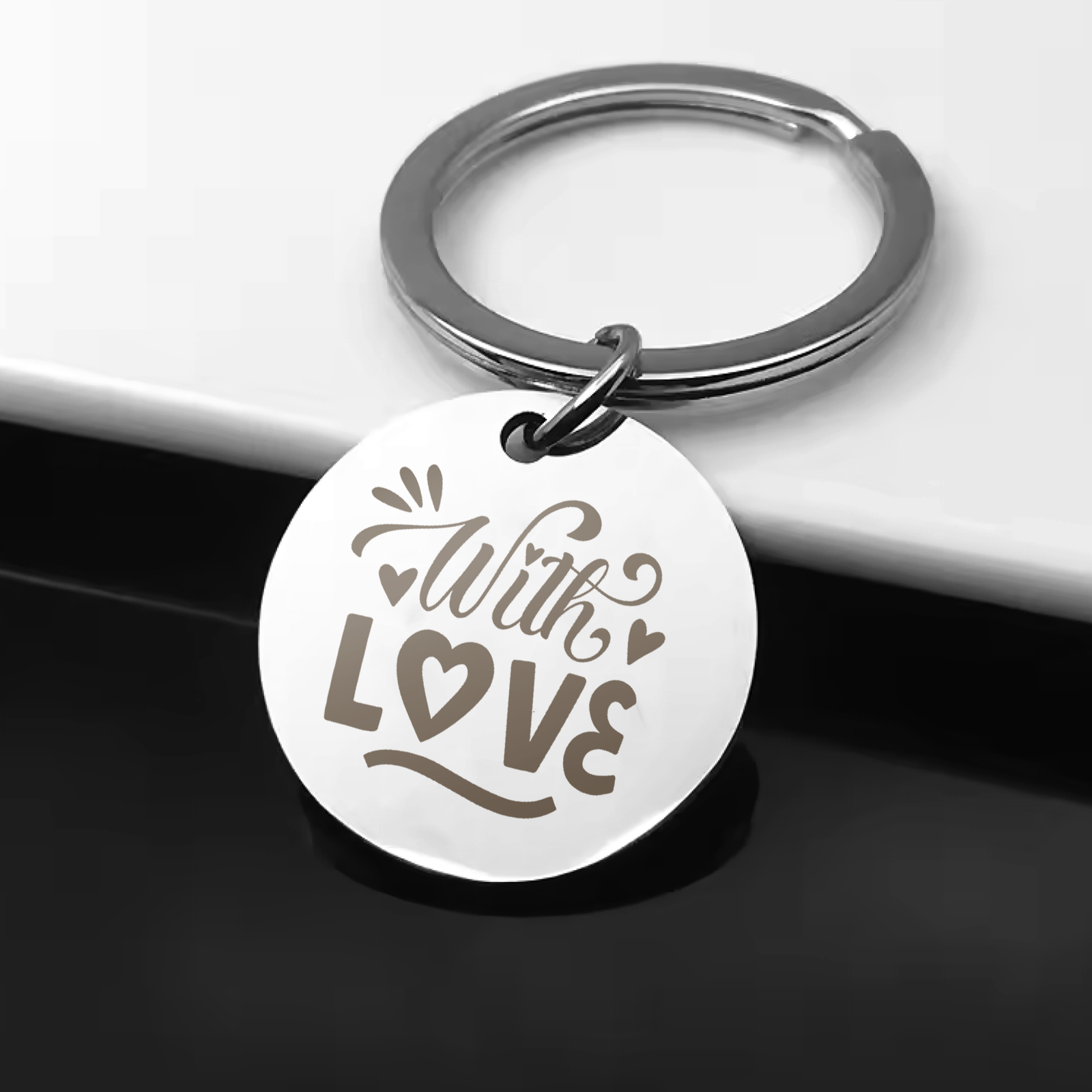 Stainless Steel Round Keychain (10pcs) - Image 2