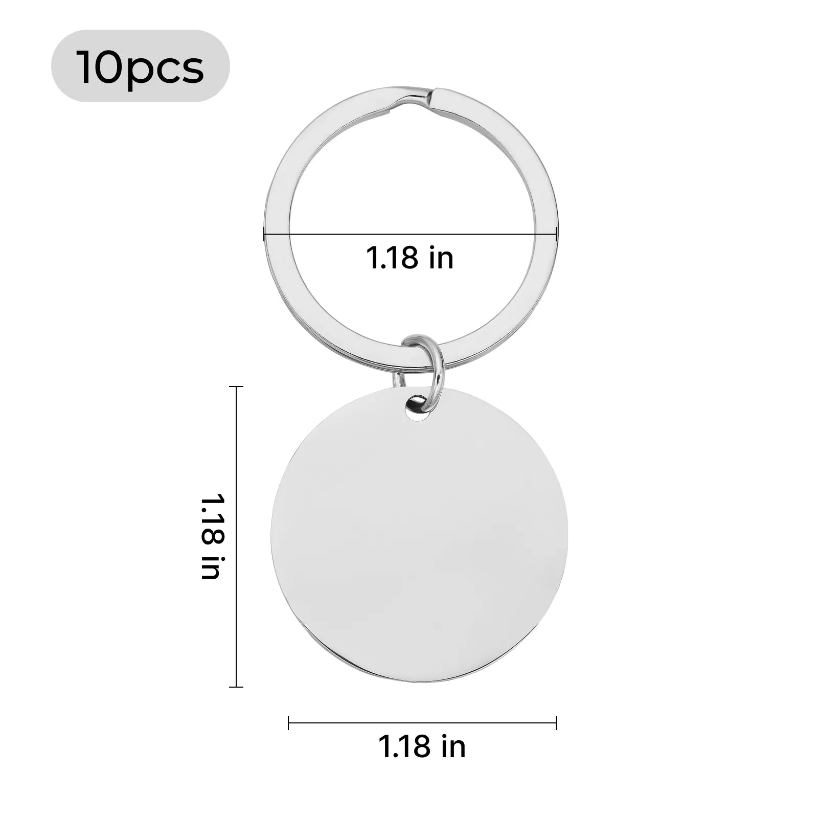 Stainless Steel Round Keychain (10pcs) - Image 3