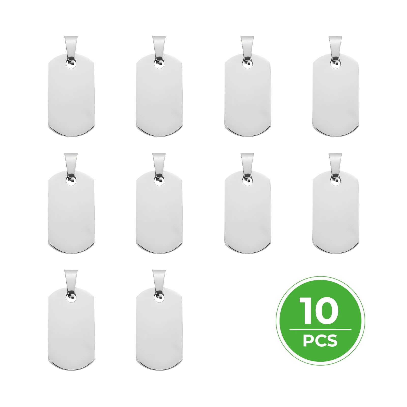 Stainless Steel Rounded Rectangle Pendant (10pcs) - Image 4