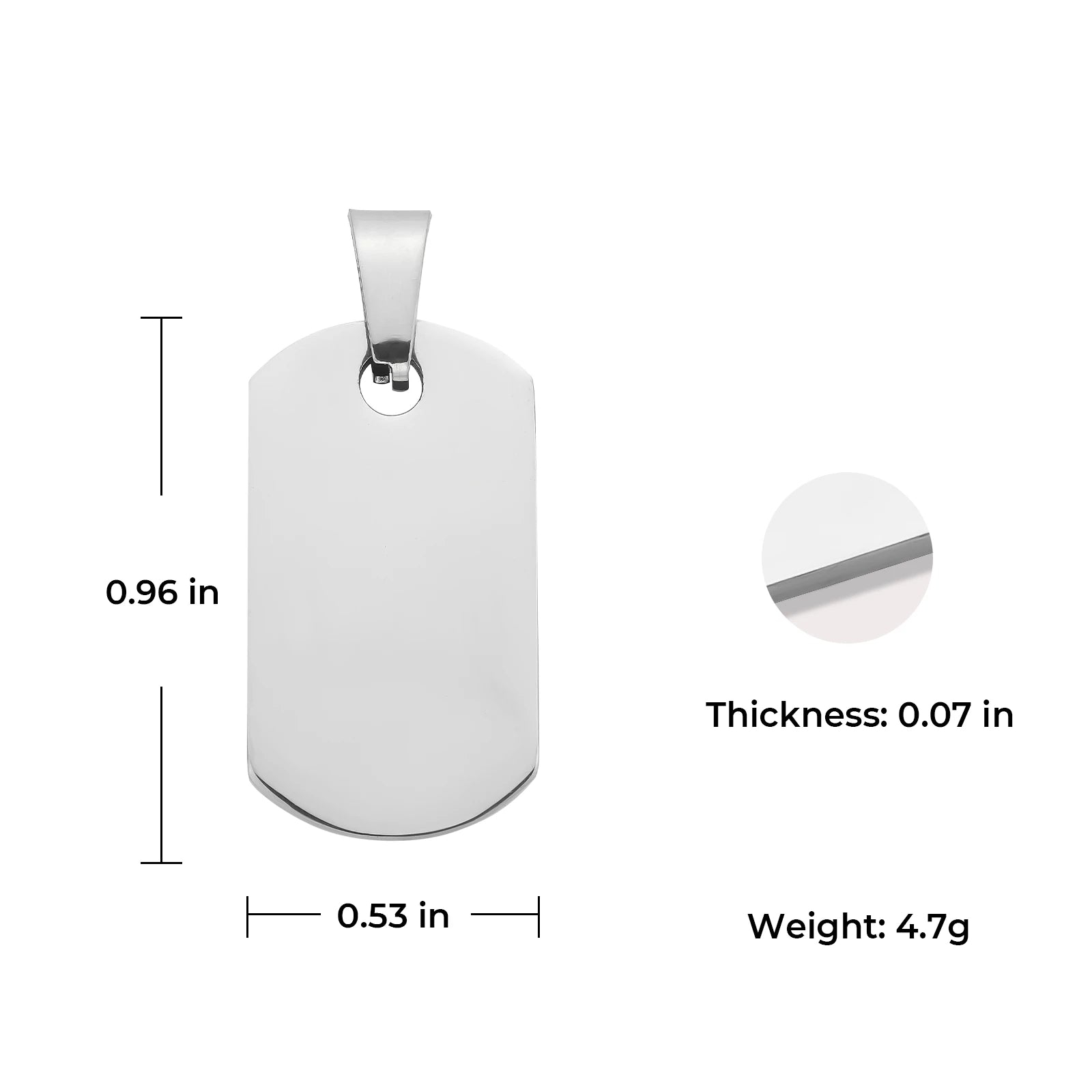 Stainless Steel Rounded Rectangle Pendant (10pcs) - Image 3