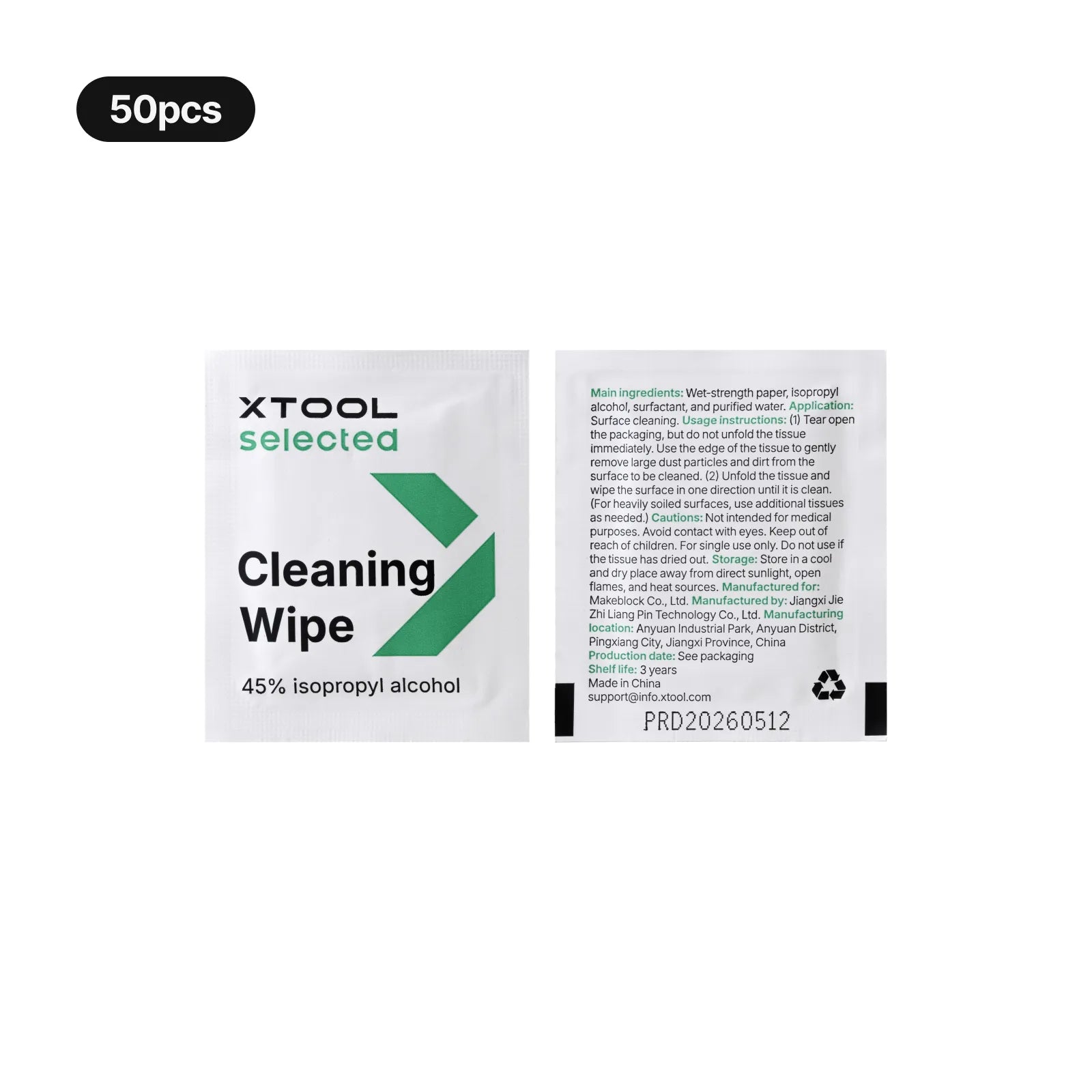 xTool Selected Cleaning Wipes for O1 Omni Printer (50pcs) - Image 3
