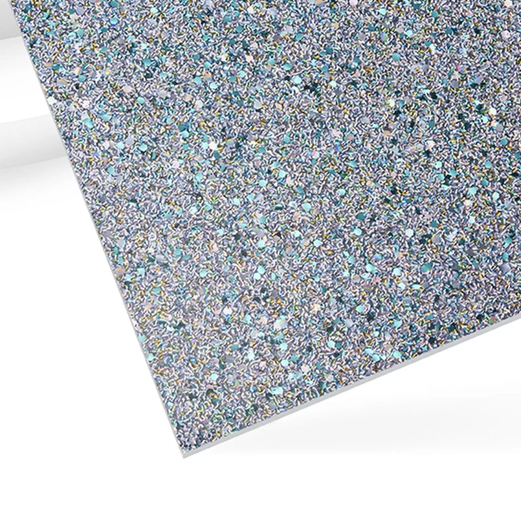1/8" Silver Sparkle Glitter Acrylic Sheet (3pcs)