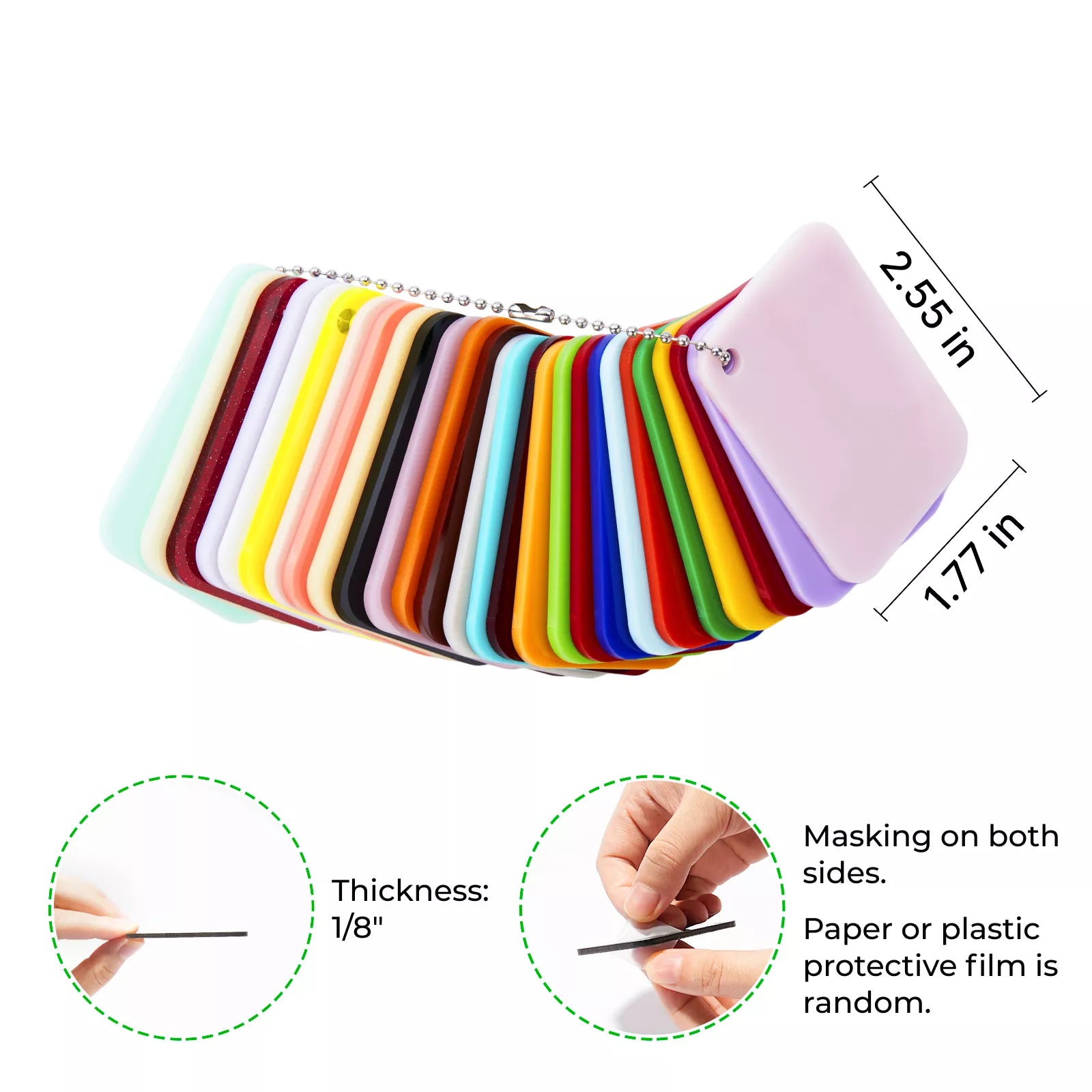 1/8" Colored Acrylic Sample Set (27pcs) - Image 3