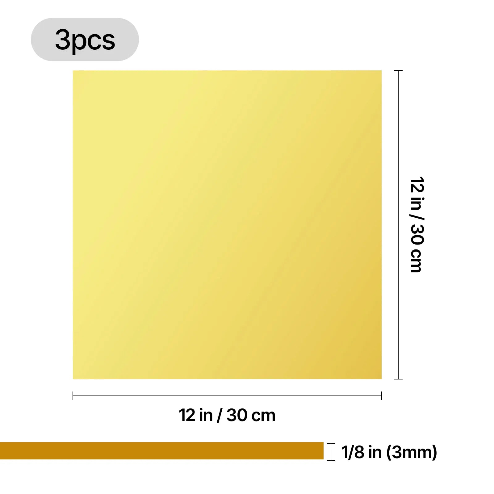 1/8" Gold Metallic Acrylic Sheet (3pcs) - Image 3
